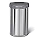 simplehuman 45 Liter / 12 Gallon Semi-Round Sensor Automatic Trash Can, Brushed Stainless Steel with Grey Plastic Lid