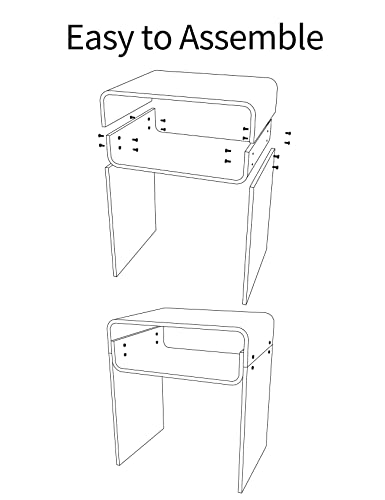 Solaround Acrylic Side Table, Bedside table Nightstand, Transparent Acrylic Tables (Clear)