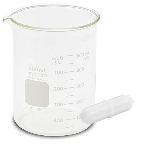 Corning Pyrex 1000600, 600ml Low Form Griffin Beaker, Double Scale