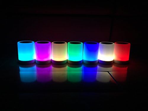 NEW OCEAN Table Lamp Smart Music Lamp Night Light Bluetooth Speaker Music Player Touch Control Color LED Sleep atmosphere lamp Bedside Lamp Outdoor Speaker Light Birthday Gift(White)