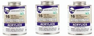 SCIGRIP 16 Acrylic Cement, Low-VOC, Medium Bodied, 1 Pint Can with Screw-on Cap, Clear (3)
