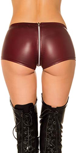 Koucla-Damen-Gogo-Wetlook-Shorts-Hotpants