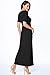 82 Days Women's Casual 3/4 Sleeve Long Maxi Dress with Elastic Waist Made in USA - Black S
