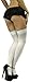 ToBeInStyle Women's Nylon Thigh High Schoolgirl Opaque Stockings - One Size - White