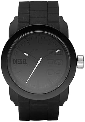 Reloj Double Down para hombre, movimiento de cuarzo con correa de silicona, Grafito, 44 mm