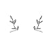 Humble Chic Tiny Leaf Studs - 925 Sterling Silver Dainty Branch Post Ear Stud Earrings, 925 Silver Tiny Branch, Sterling Silver, Hypoallergenic