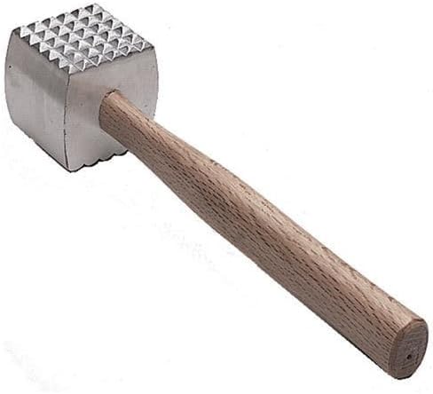 Great Credentials Extra Large Heavy-Duty Meat Tenderizer Mallet, Meat Tenderizer Hammer, Double-sided, Commercial-Grade, Wood Handle