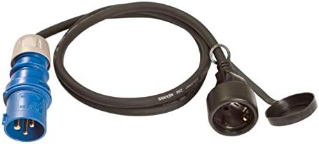 ViD CEE Adaptor Cable, 1.5 m, 230 V, 16 A, 3-Pin, IP44, Black