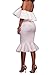 AlvaQ Women's Off The Shoulder Evening Party Mermaid Midi Dress Formal Plus Size Ladies Medium White