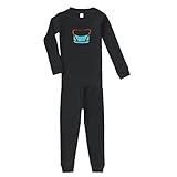 Cute Rascals Purse Blue Little Cotton Long Sleeve Crewneck Unisex Infant Sleepwear Pajama 2 Pcs Set Top and Pant - Black, 2T