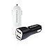 FORDIGI Dual-Port High-Speed 2.4A USB Car Charger/Auto Adapter for iPhones, Androids, and other USB Devices (White Car Charger)