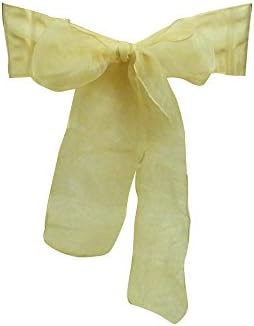 LIVA HOME Pack of 10 Organza chair sashes bow Sash for wedding and Events Supplies Party Decoration chair cover sash (10, IVORY)