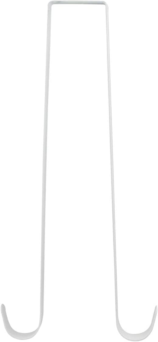 Wreath Hangers - ZERIRA 15 Inches Double Side Wreath Hanger Over The Door for Christmas and Party Decoration, Hanging Clothing, Towels, Wreaths, Bags (White)