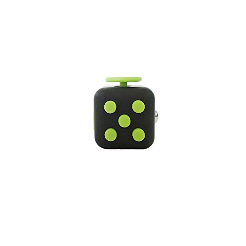 Fidget Cube Ceavis Creative 6 Sides Dice Anti-anxiety and Depression Toys For Girl Boys Children Adults Christmas Gifts (Fidget Cube, Black-Green)
