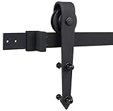 TMS TSQ08-Dark Modern American Style Barn Wood Sliding Door Hardware Closet Set, Black