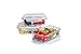 Premium Glass Food Storage Containers- Meal Prep Lunch Box Set- with Locking Lid & 2 Compartments- BPA Free, Airtight, Leak proof, Microwave, Oven, Freezer, Dishwasher Safe(Rectangle, 35.5 Oz, 3 Sets)