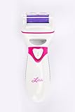 Litchi Callus Remover for Feet, Pedicure Tool with Extra Roller Heads, Remove Dead Coarse Skin Fast (Rhodamine Red)