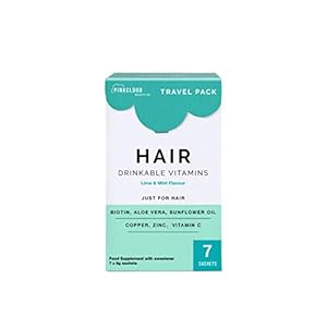 Hair Drinkable Vitamins with Biotin, Aloe Vera & Sunflower Oil – Vegan Hair Growth Supplement for Longer & Healthier…