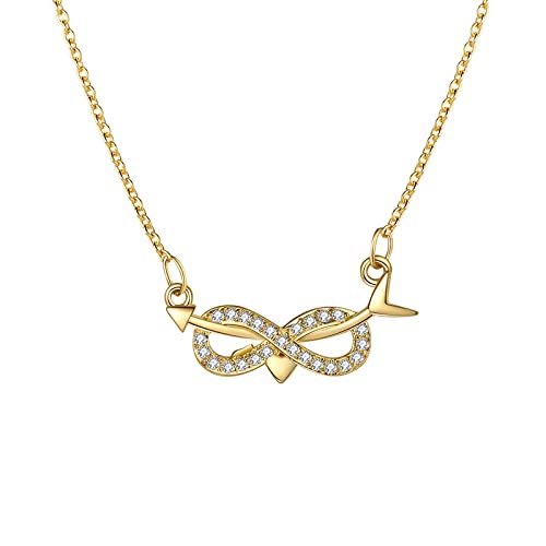 QIAMNI Infinite Love Pendant Necklace for Women Girls Eternal Love Premium Clavicle Chain Charm Personality Gift
