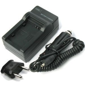 S008 / CGA-S008E / DMW-BCE10 / VW-VBJ10 / Ricoh DB-70 Battery Charger Compatible with Panasonic Lumix SDR-S7, SDR-S9, SDR-S10, SDR-S26, SDR-SW20, SDR-SW28, DMC-FS20, DMC-FS3, DMC-FS5, DMC-FX30, DMC-FX33, DMC-FX35, DMC-FX3 Series Camera Models with an Extra EURO plug and Ac Car Adapter