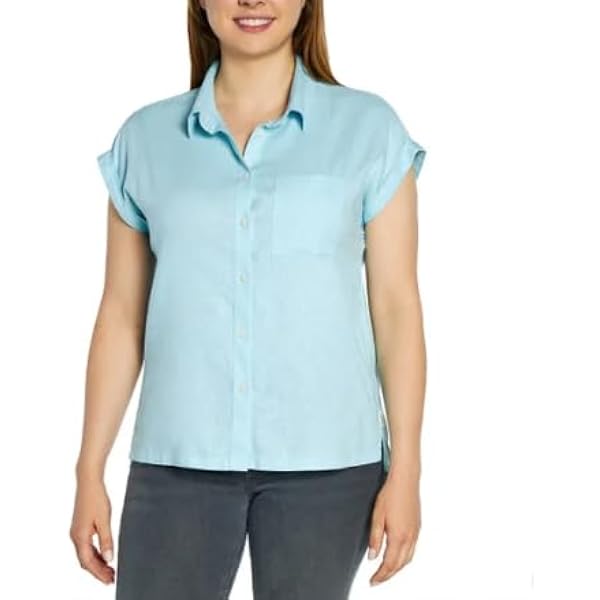 Orvis Tops for Women - Linen Blend Womens Short Sleeve Shirts