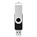 JUANWE 32GB 10 Pack USB Flash Drive Bulk USB 2.0 Thumb Drive Jump Drive Fold Storage Swivel Memory Stick with Key Ring Design Portable Pen Drive, Black