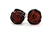 925 Sterling Silver Stud Amber Earrings Rose with Genuine Natural Baltic Amber