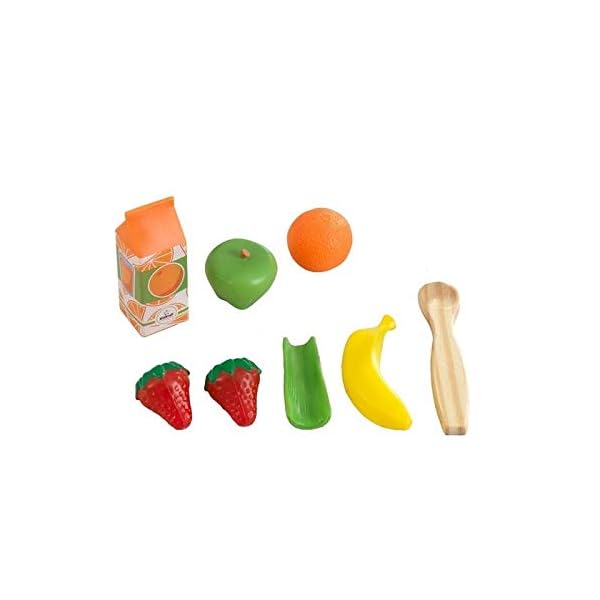 KidKraft Goldenes Smoothie Spielset aus Holz für Kinderküche mit Mixer und Obst, Spielküche Zubehör, Spielzeug für Kinder ab 3 Jahre, 53537 – Bild 5