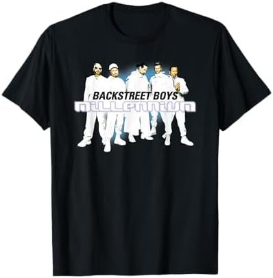 Amazon.com: Backstreet Boys – Group Photo Repeat Logo White T