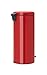 Brabantia New Icon Step Trash Can (8 Gal / Passion Red) Soft Closing Kitchen Garbage/Recycling Can with Removable Bucket