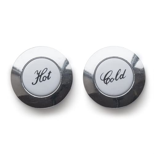 Replacement 27mm Hot and Cold Victorian Style Cross Head Tap Screw Larger in Metal Chrome Plastic Silver Traditional Classic Indices Conversion Kit for Bathroom Basinet and Kitchen Sink Taps