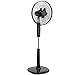 COSTWAY Pedestal Fan, 16-inch Oscillating Stand Fan Adjustable Cooling Fan Whisper Quiet with Remote Control, Dual 5 Blades, 15 Hours Timer Setting for Home and Office (Black)