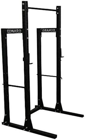 Workoutz Leonard 3x3 Half Rack Commercial Power Squat Rack with Pull-Up Bar Safety Spotters J-Cups Home Gym Equipment