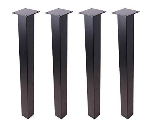 ECLV 4 x 28" Straight Steel Dining Table Legs, Steel Coffee Table Legs, Office Table Legs,Computer Desk Legs,Industrial Kitchen Table Legs,Black