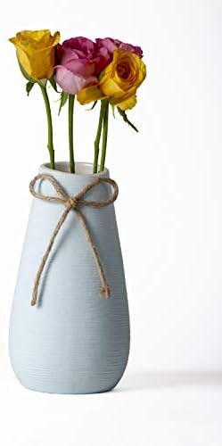 AICA Ceramic Flower Vase Showpiece for Home Decor, Living Room for Home (Standard, Blue)