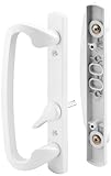Prime-Line C 1280 Mortise-Style Sliding Door Handle Set - Replace Old or Damaged Door Handles Quickly and Easily -For Right- or Left-Handed Doors - White Diecast, 3-15/16" Mounting Holes