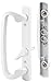 Prime-Line C 1280 Mortise-Style Sliding Door Handle Set - Replace Old or Damaged Door Handles Quickly and Easily -For Right- or Left-Handed Doors - White Diecast, 3-15/16" Mounting Holes primary