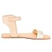 DREAM PAIRS Women's Alexa Gold Nude Cute Open Toes One Band Ankle Strap Buckle Flat Sandals - 8.5 M US