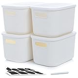 Citylife 4 Packs Plastic Storage Bins with Lids