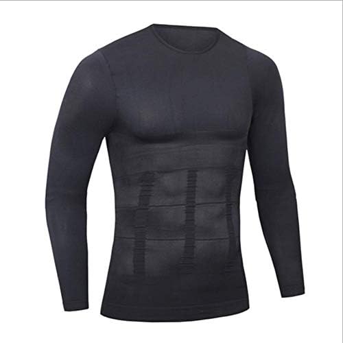 GGOODD Men Body Shaper Underwear Tight T Shirts Fast Drying Compression Long Sleeve Sports Elastic Tops Training Gym Corset