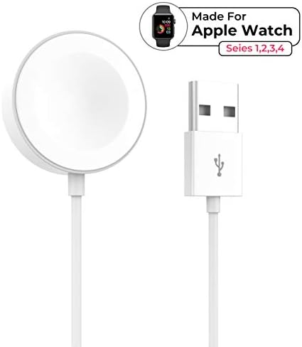 Larnn Watch Charger Latest Version iWatch Charger Compatible with Apple Watch Series 4 3 2 1 (38mm 40mm 42mm 44mm) Magnetic Charging Cable Cord-White