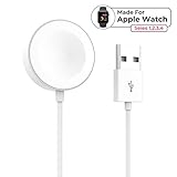 Larnn Watch Charger Latest Version iWatch Charger Compatible with Apple Watch Series 4 3 2 1 (38mm 40mm 42mm 44mm) Magnetic Charging Cable Cord-White