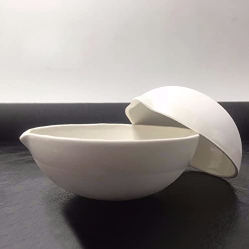 AdamasBeta Porcelain Evaporating Dish With Tongs Set, Ceramic