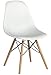 Phoenix Home Kenitra Contemporary Side Chair with Maple-Wood Legs, Snow White, Set of 2