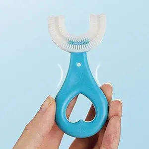 JKGrovv U Shaped Toothbrush for Kids Dental Care Manual Whitening U Type Toothbrush Silicone Brush Head for Baby Children Infant Teeth Care brush For 2-6 Years Mouth Cleaning 360 Degree of Whole Mouth