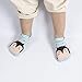 Dicry 6 Pairs Girls Anti slip Walking Socks with Grip, Thick Warm Non Skid Baby Infant Toddler Mary Jane Socks with Strap, 6-12 Months