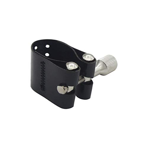 QUICATCH High-Grade Soprano Saxophone Mouthpiece Flute Pickup Leather Buckle Head Clip 1PC Black
