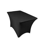 LinenTablecloth 4 ft. Rectangular Stretch Tablecloth White