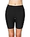 Anfilia Womens Long Board Shorts High Waist Swim Shorts Solid Swimsuit Bottom