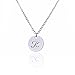AOLO Letter Charm Pendant Necklace Disc Initial K Necklace